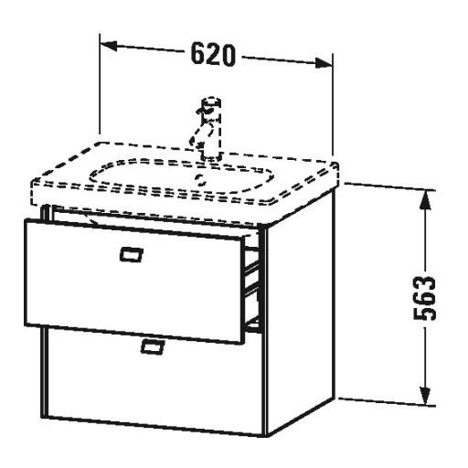Тумба под раковину Duravit Brioso BR 4145 62x46,9 схема 1