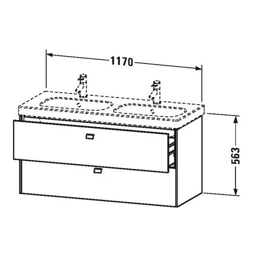 Тумба под раковину Duravit Brioso BR 4148 117x46,9 схема 1