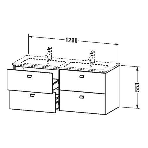 Тумба под раковину Duravit Brioso BR 4106 129x47,9 схема 1