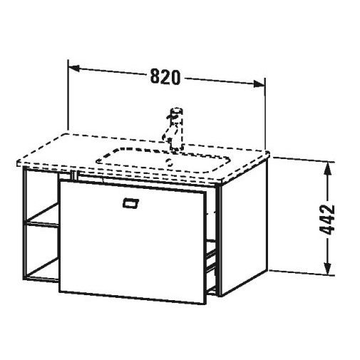 Тумба под раковину Duravit Brioso BR 4014 82x47,9 схема 1