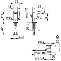 Keuco Elegance смеситель для раковины 51604010000 схема 1