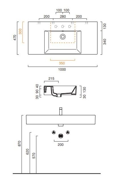 Раковина Catalano Premium 110VPUP00 100х47 ФОТО