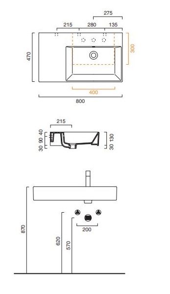 Раковина Catalano Premium 180DVP00 80х47 ФОТО