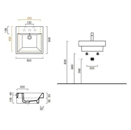 Раковина Catalano Zero 15QZENE00 50х50 ФОТО