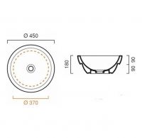 Раковина Catalano Sfera встраиваемая 145ACTR 45х45 схема 1