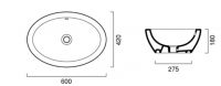Раковина Catalano Velis 16AVL00 60х42 схема 1