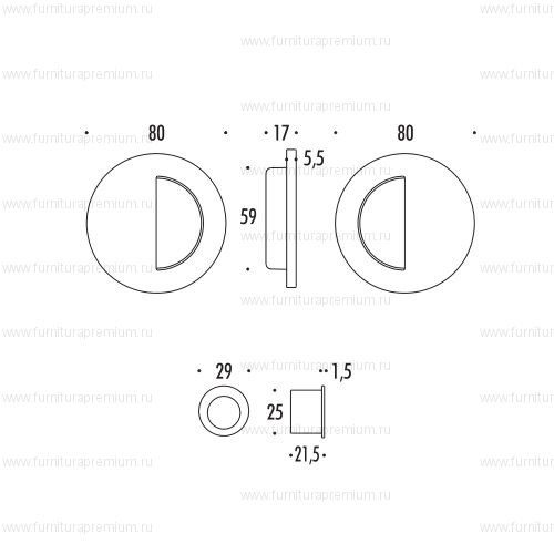 Ручка Colombo ENTER LC211 для раздвижных дверей