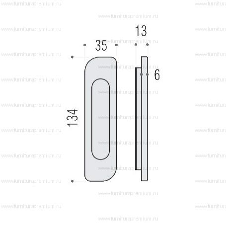 Комплект ручек Colombo CD311 для раздвижных дверей