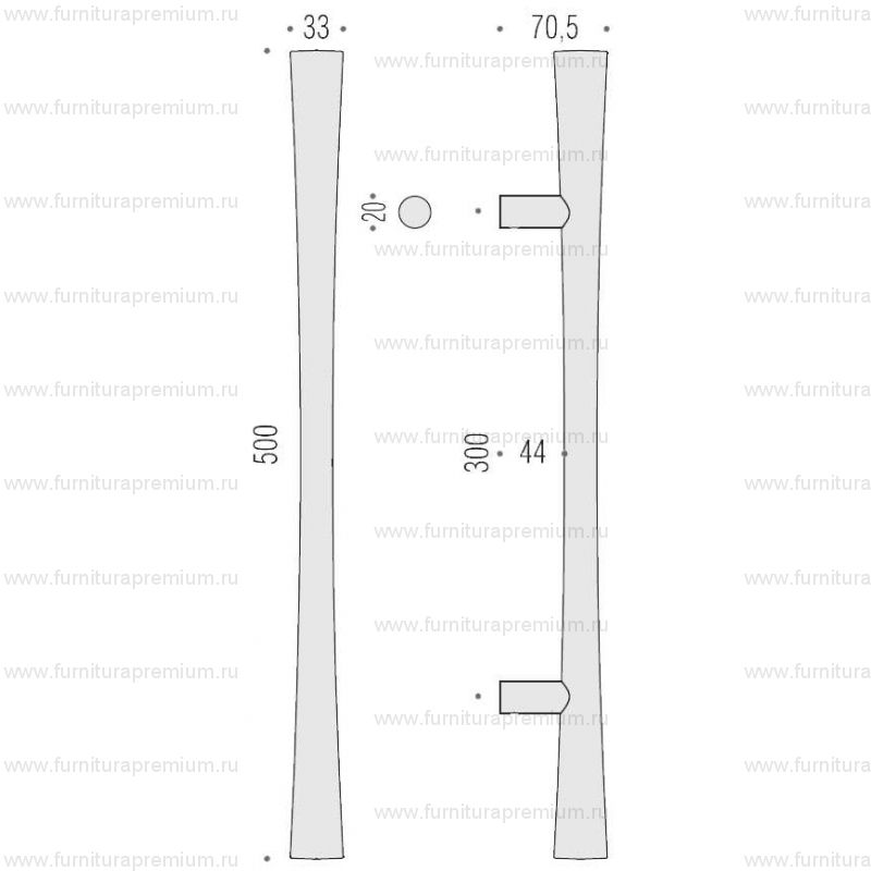 Ручка-скоба Colombo Zen CB36 A. Длина 500 мм.
