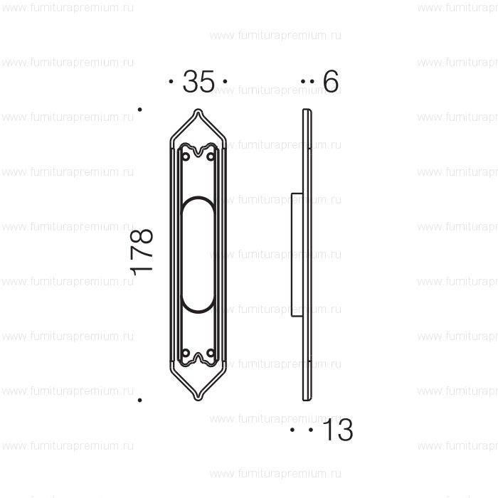 Ручка Colombo Antologhia Louis XVI KLU111 для раздвижных дверей