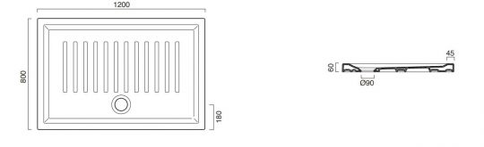 Поддон для душа Catalano 180120H600 120х80 ФОТО