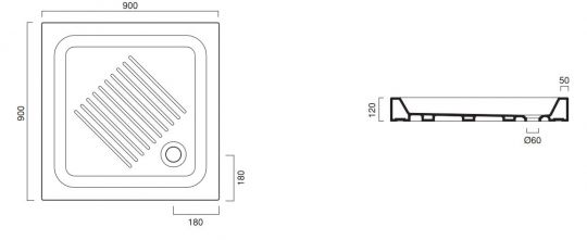 Душевой поддон Catalano 1909000 90х90 ФОТО