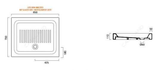 Поддон в душ Catalano 1708500 85х70 ФОТО