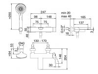 Смеситель для ванны и душа Treemme Hask 6A00 схема 1