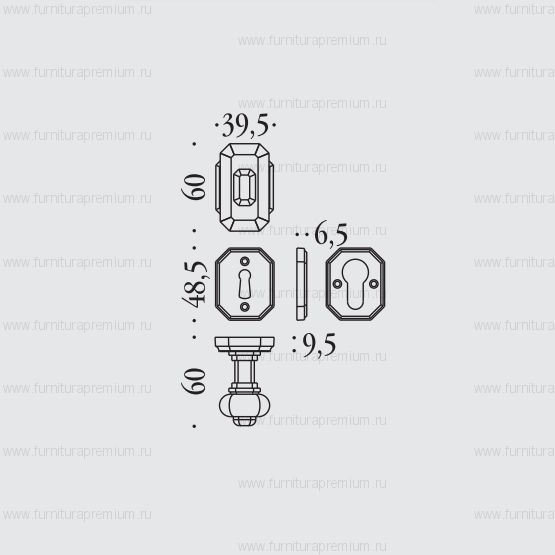 Ручка-кноб Colombo Busiri KBU15R