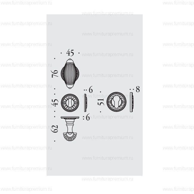 Ручка-кноб Colombo Louis XVI  KLU15RB