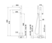 Смеситель для ванны и душа Treemme Q 5603 схема 1