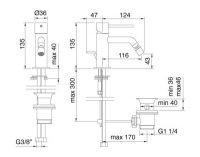 Treemme Up смеситель для биде 5720 схема 1
