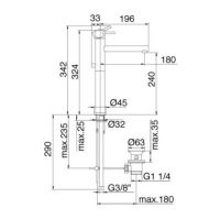 Treemme Vela смеситель для раковины 5812CL схема 1