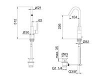 Treemme X-CHANGE mono смеситель для раковины 7610CL схема 1