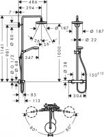 Душевая система Hansgrohe Croma Select S Showerpipe 180 2jeta 27253400 схема 2