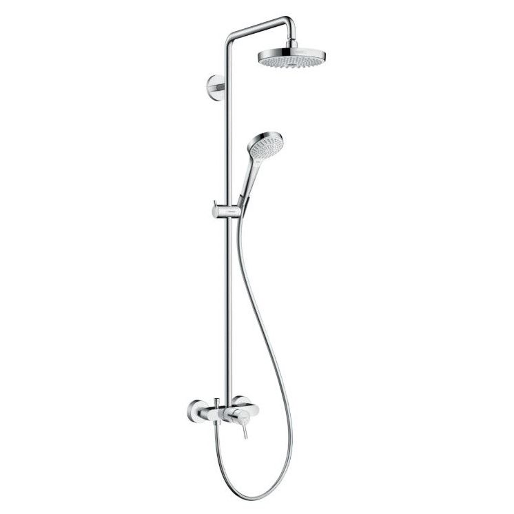 Душевая система со смесителем и тропическим душем Hansgrohe Croma Select S Showerpipe 180 2jeta 27255400 схема 2