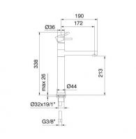 Высокий кухонный смеситель Treemme Kitchen Design 5831 схема 1