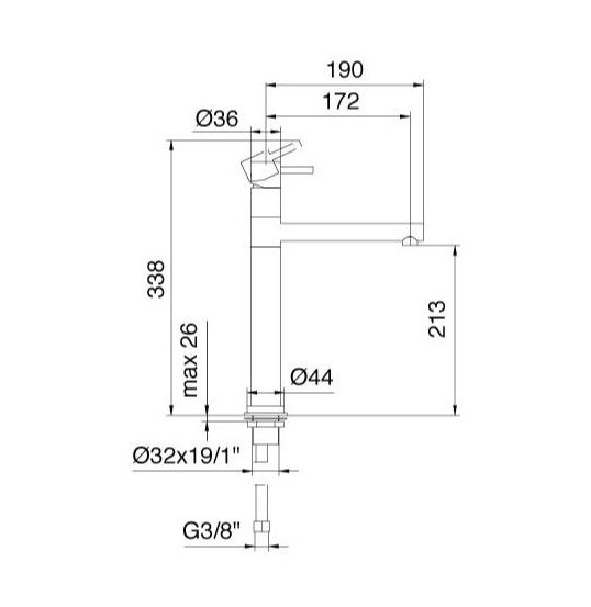 Высокий кухонный смеситель Treemme Kitchen Design 5831 схема 1