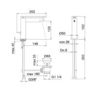 Смеситель для раковины Treemme Time 5110BT схема 1