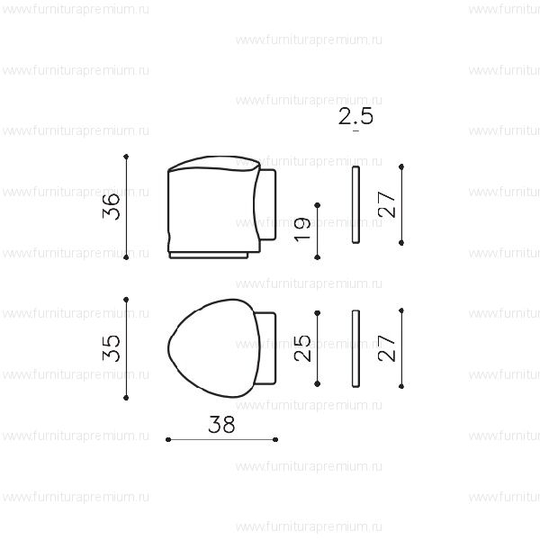 Ограничитель открывания для двери Olivari Victor B106C магнитный