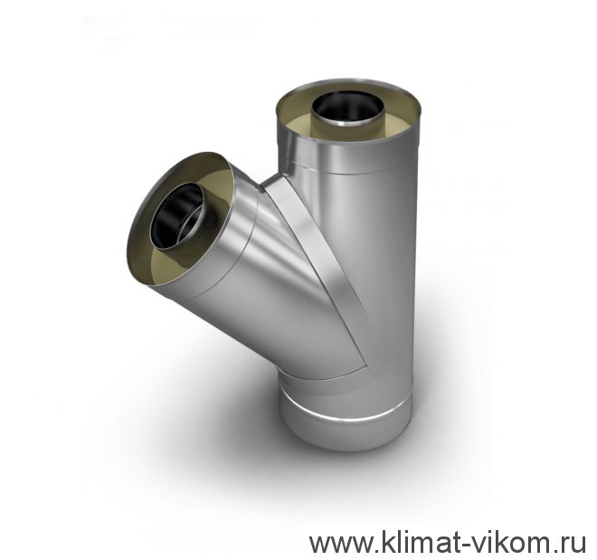 Сэндвич-тройник 135*, ф 115х200, AISI 439/Оц, 0,5мм/0,5мм