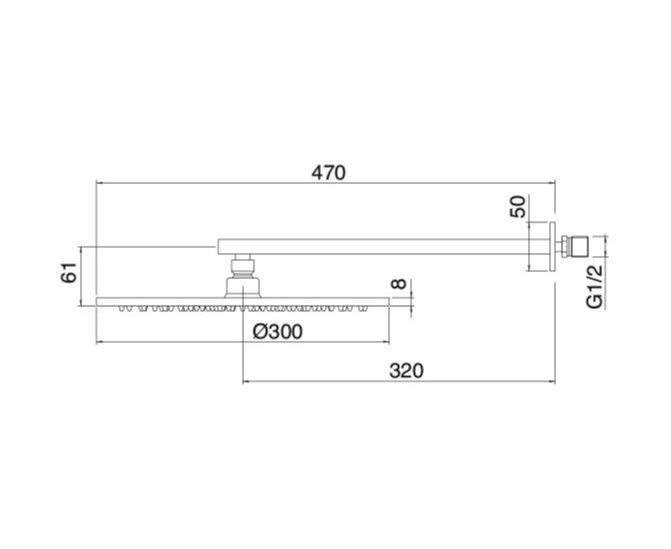 Лейка для верхнего душа Treemme Klab 6207__01 25x25 ФОТО