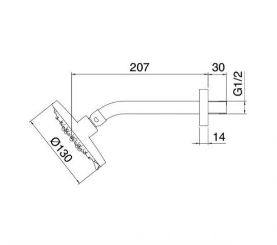 Лейка для верхнего душа Treemme Line 0498 13x13 схема 1