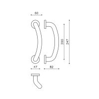 Ручка-скоба Olivari Edison L147R. Длина 247 мм. схема