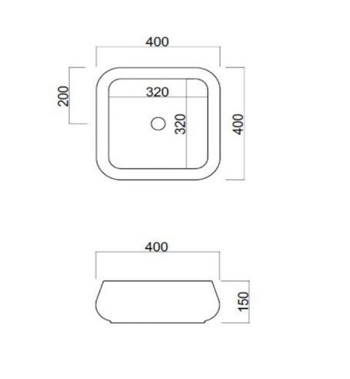 Накладная раковина Cielo Shui SHLAA40 40х40 схема 1