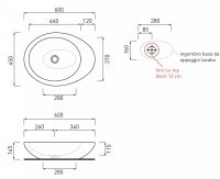 Накладная раковина Cielo Le Giare LGLA60 60х45 схема 1