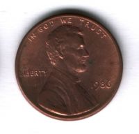 1 цент 1986 года США UNC