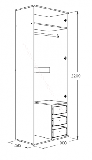 Шкаф "Ольга 14" 2-х дверный левый