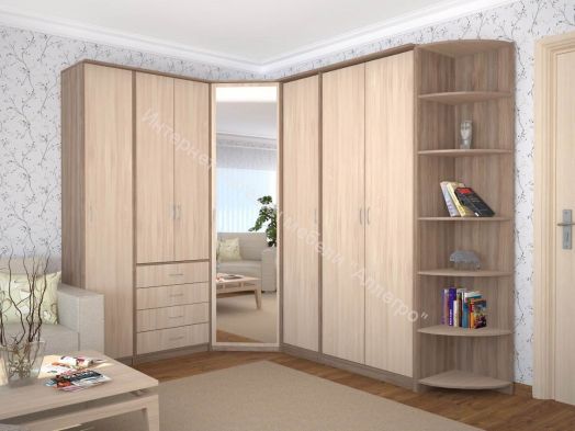 Шкаф угловой "Дуэт Люкс" с зеркалом