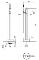 Смеситель для ванны и душа Fima carlo frattini Spillo Tech F3034/6G схема 1