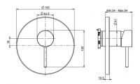 Fima carlo frattini Spillo Tech смеситель для ванны/душа F3039X1G схема 1