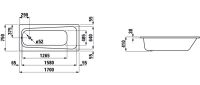 Ванна Laufen Pro 150х70 см 2.2595 схема 1