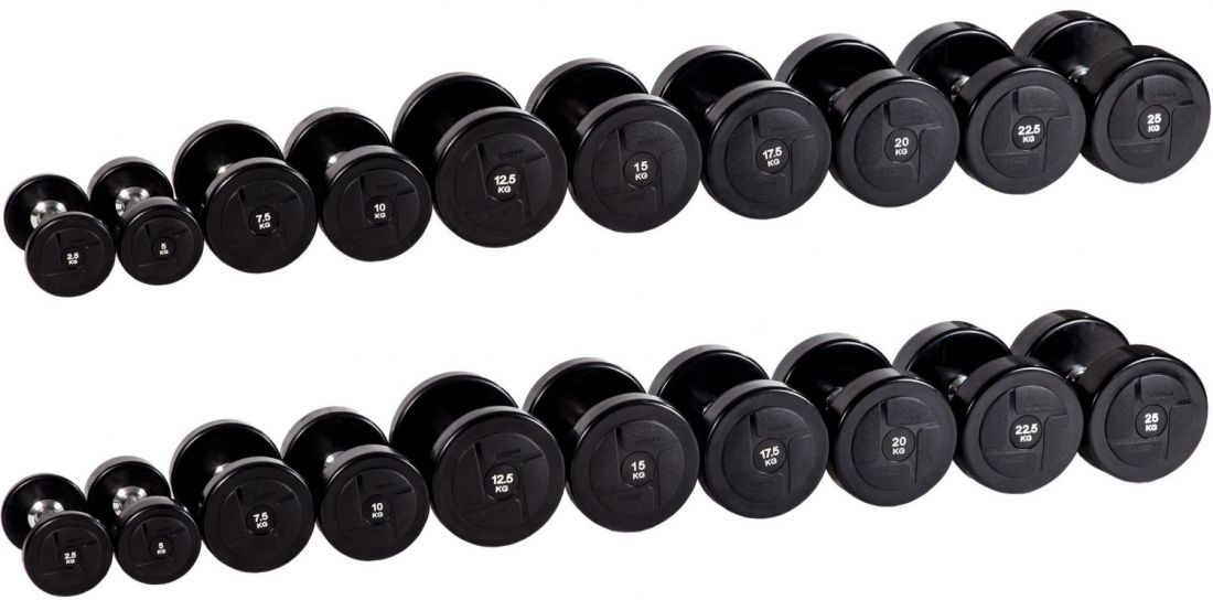 Гантельный ряд PROFI-FIT POWER 2,5 кг - 25 кг (10 пар), шаг 2,5 кг