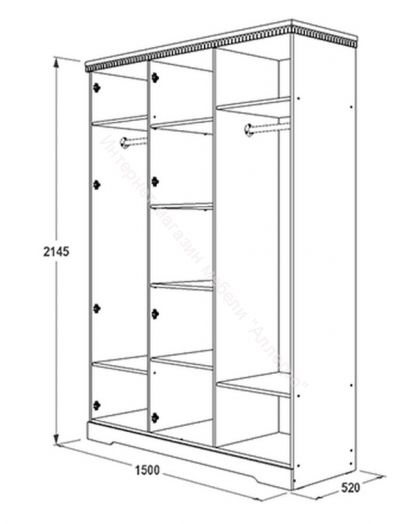 Шкаф "Ольга 12" 3-х створчатый