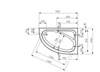 Ванна Mauersberger 1215000401 Aspera 150x100 схема 1