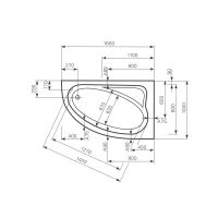 Ванна Mauersberger 1216000101 Aspera 160x100 схема 1