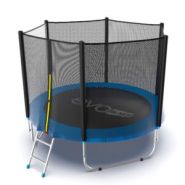 Батут Evo Jump External 8ft (Blue) с внешней сеткой и лестницей, диаметр 8ft (синий)