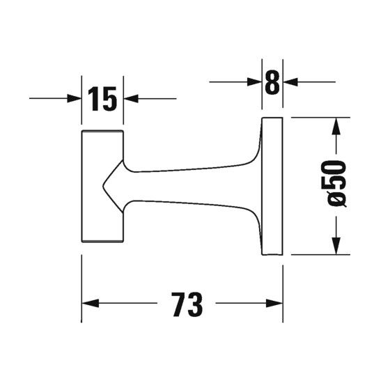 Duravit  Starck T 9929 настенный крючок для ванной комнаты схема 2