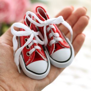 Обувь для кукол Тильда 7,5 см красные кеды