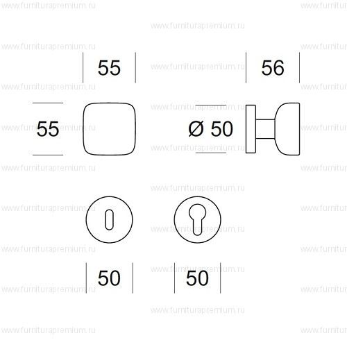 Ручка-кноб Salice Paolo Unit 6205